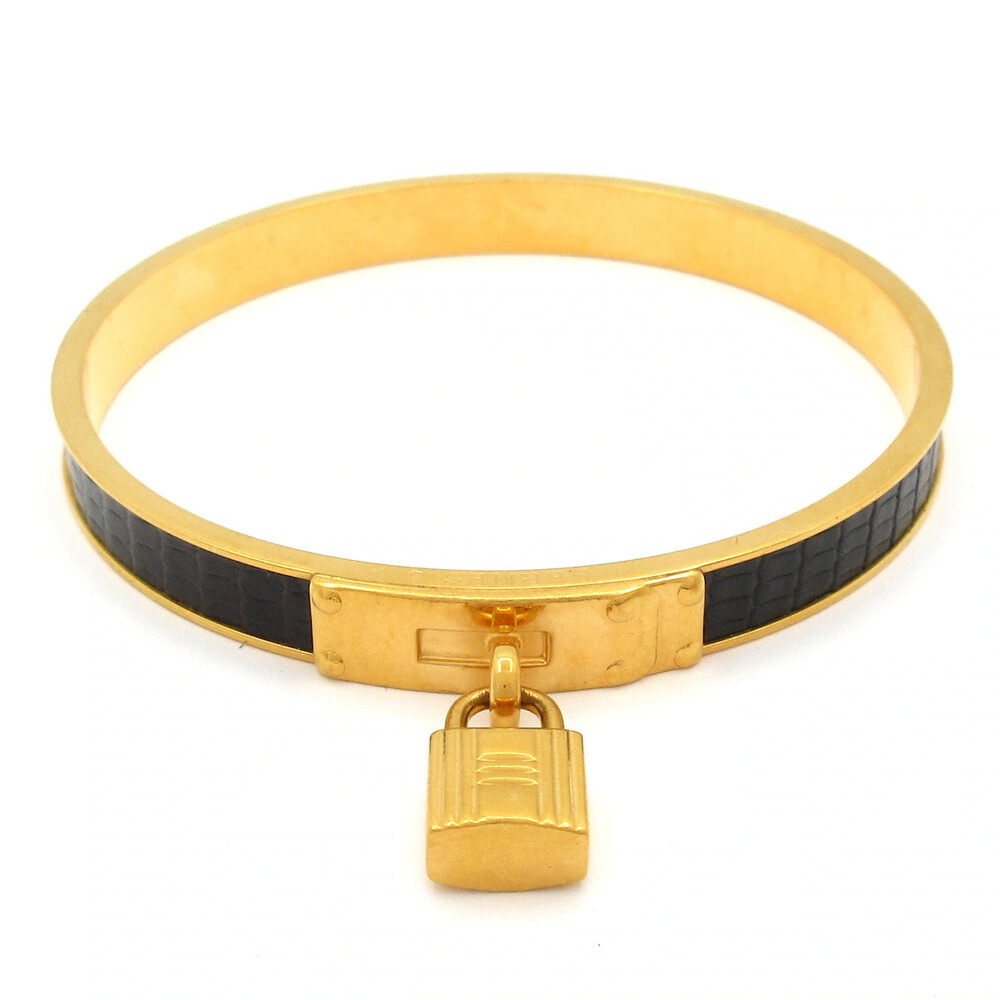 Hermes Kelly Bangle Gold Black Hardware #358598H58B